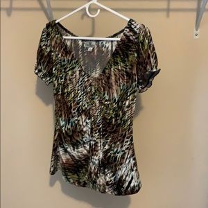 Worthington ladies blouse multi colored